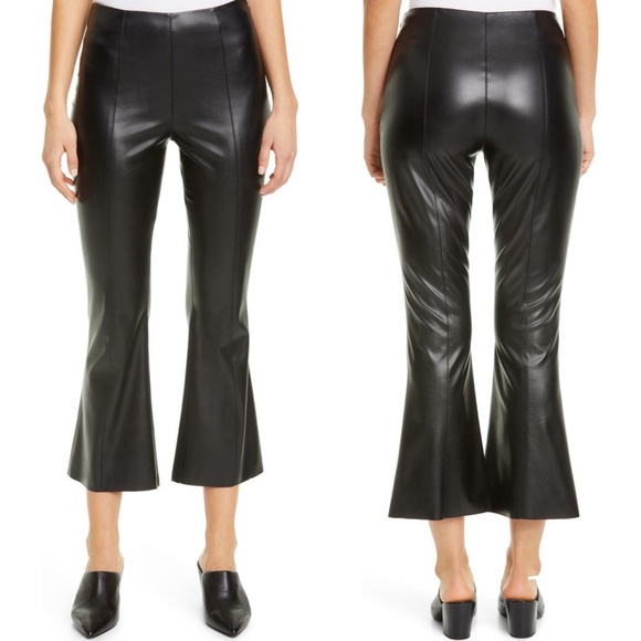 Fuzzi Pants - NEW Fuzzi Faux Leather Crop Flare Pants 44 IT